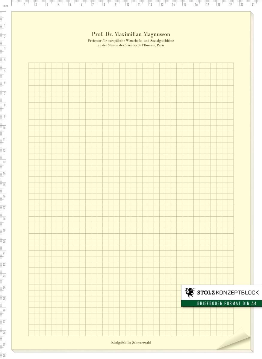 STOLZ Konzeptblock A4 kariert (Bodoni Regular)